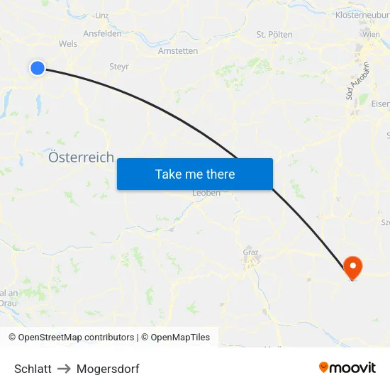 Schlatt to Mogersdorf map