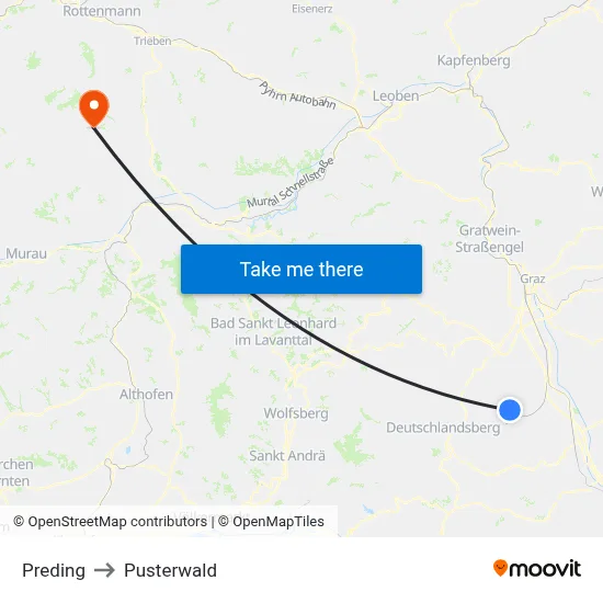 Preding to Pusterwald map