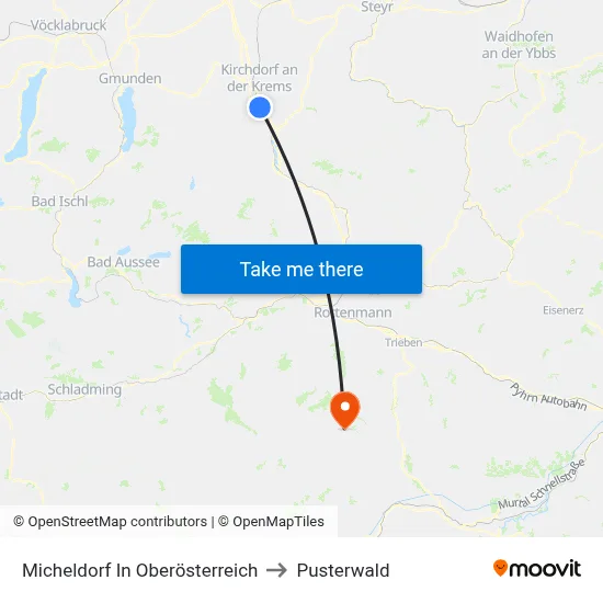 Micheldorf In Oberösterreich to Pusterwald map