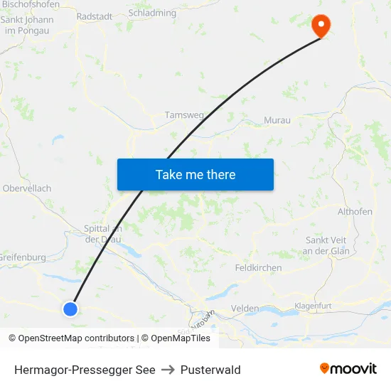 Hermagor-Pressegger See to Pusterwald map