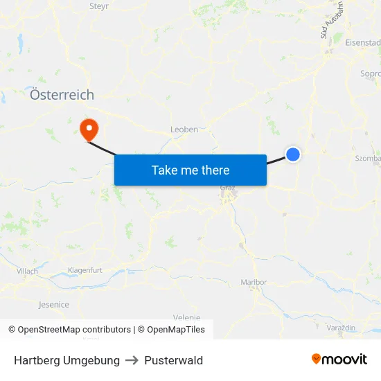 Hartberg Umgebung to Pusterwald map
