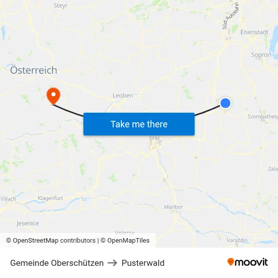 Gemeinde Oberschützen to Pusterwald map