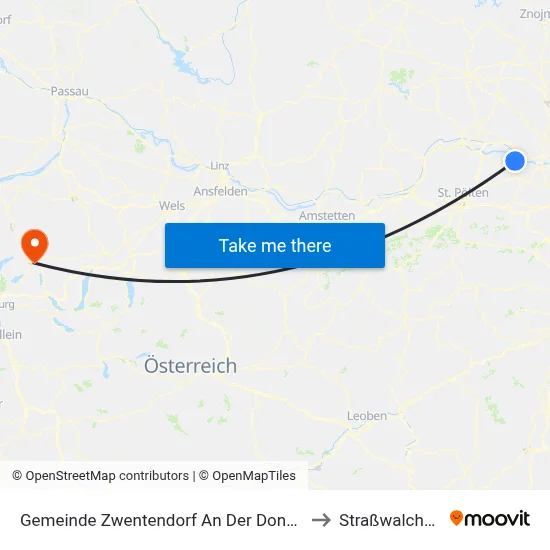 Gemeinde Zwentendorf An Der Donau to Straßwalchen map