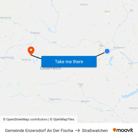 Gemeinde Enzersdorf An Der Fischa to Straßwalchen map