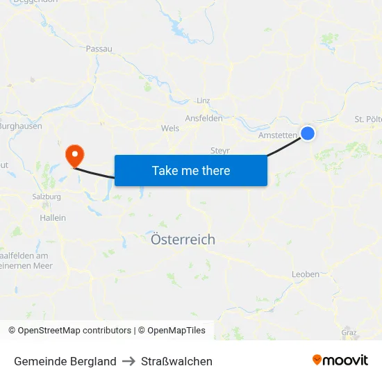 Gemeinde Bergland to Straßwalchen map