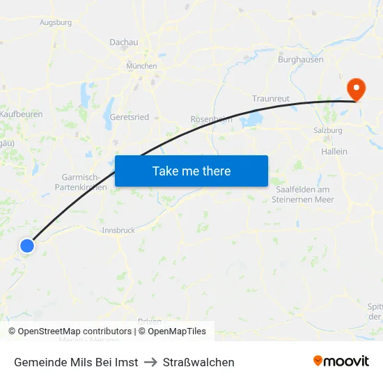 Gemeinde Mils Bei Imst to Straßwalchen map