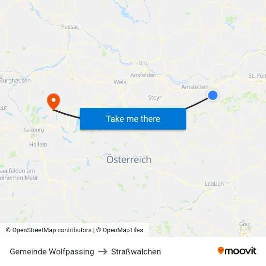 Gemeinde Wolfpassing to Straßwalchen map
