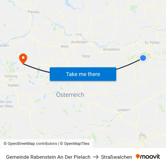 Gemeinde Rabenstein An Der Pielach to Straßwalchen map