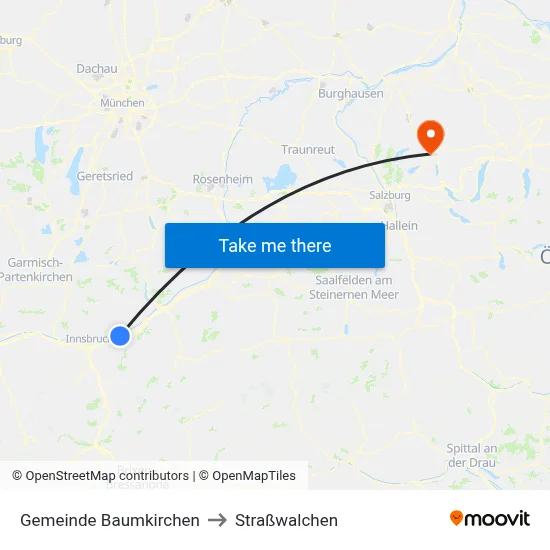 Gemeinde Baumkirchen to Straßwalchen map