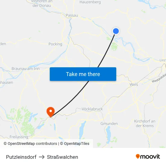 Putzleinsdorf to Straßwalchen map
