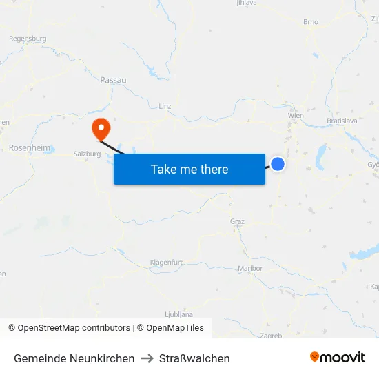 Gemeinde Neunkirchen to Straßwalchen map