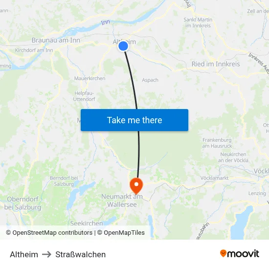Altheim to Straßwalchen map