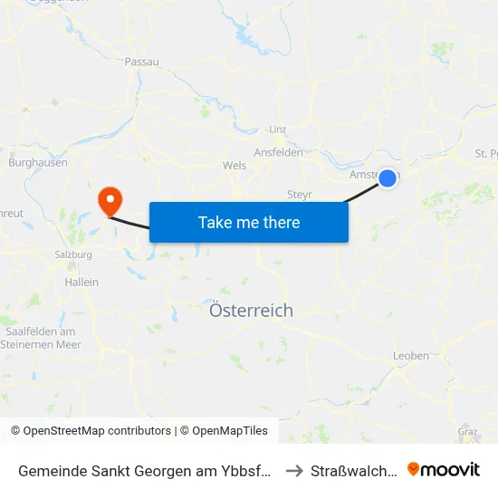 Gemeinde Sankt Georgen am Ybbsfelde to Straßwalchen map