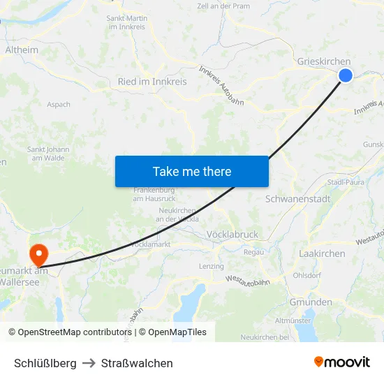 Schlüßlberg to Straßwalchen map
