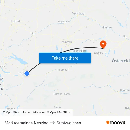 Marktgemeinde Nenzing to Straßwalchen map