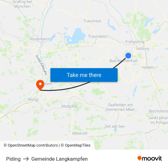 Piding to Gemeinde Langkampfen map