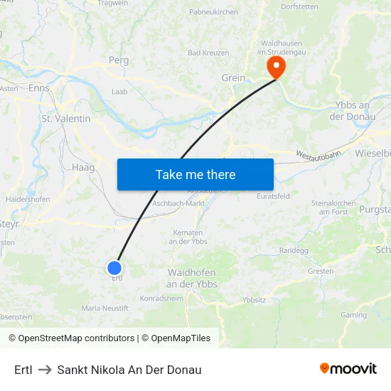 Ertl to Sankt Nikola An Der Donau map