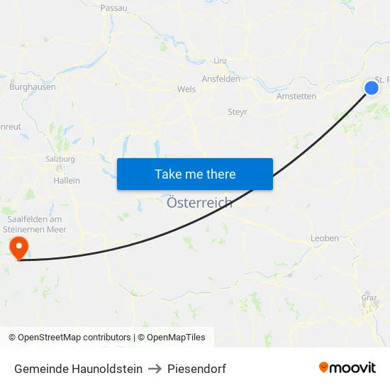 Gemeinde Haunoldstein to Piesendorf map