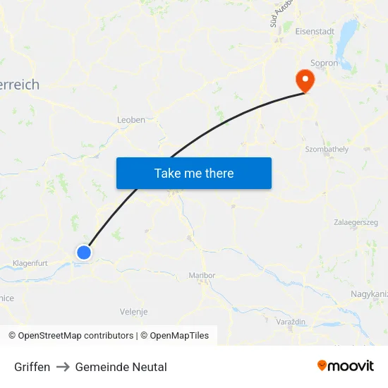 Griffen to Gemeinde Neutal map