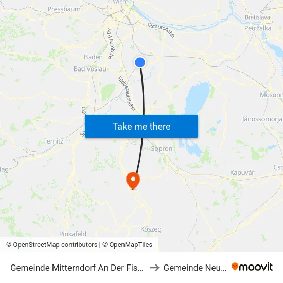 Gemeinde Mitterndorf An Der Fischa to Gemeinde Neutal map