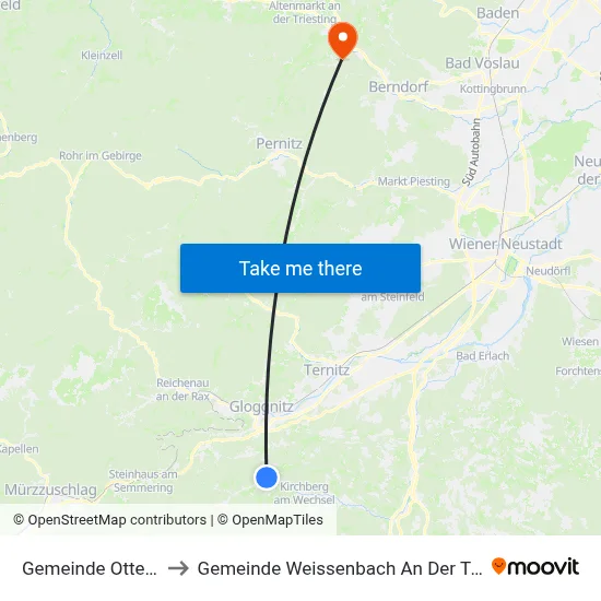Gemeinde Otterthal to Gemeinde Weissenbach An Der Triesting map
