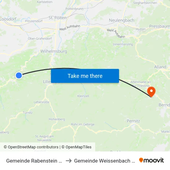 Gemeinde Rabenstein An Der Pielach to Gemeinde Weissenbach An Der Triesting map