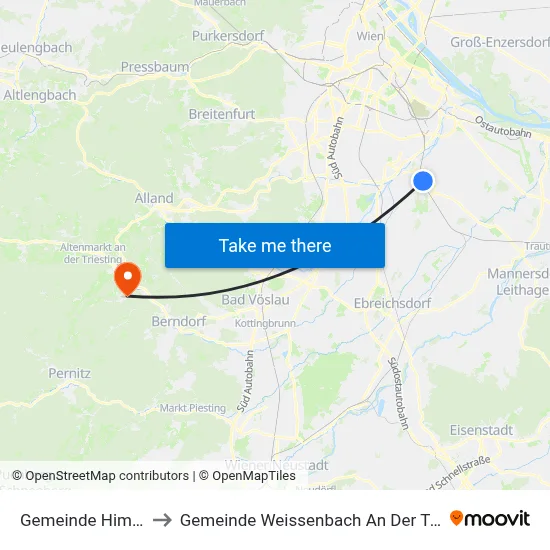Gemeinde Himberg to Gemeinde Weissenbach An Der Triesting map