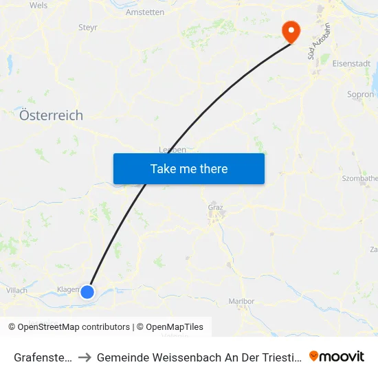 Grafenstein to Gemeinde Weissenbach An Der Triesting map