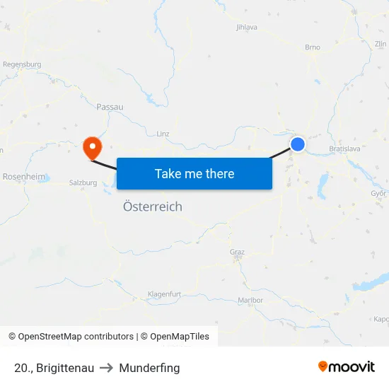 20., Brigittenau to Munderfing map
