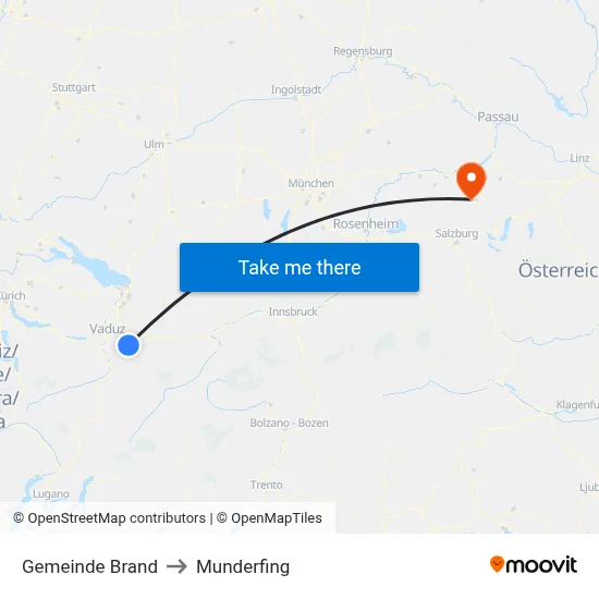Gemeinde Brand to Munderfing map