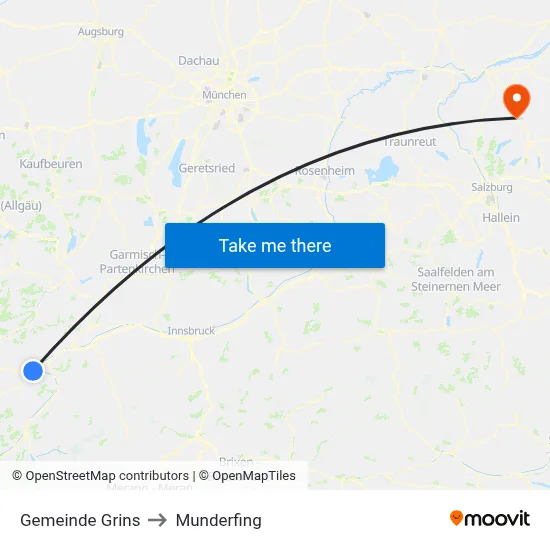 Gemeinde Grins to Munderfing map