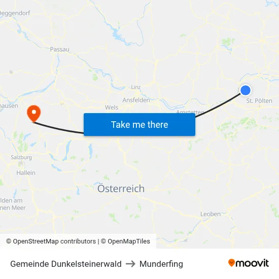 Gemeinde Dunkelsteinerwald to Munderfing map