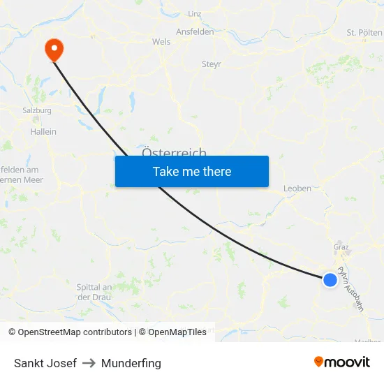 Sankt Josef to Munderfing map