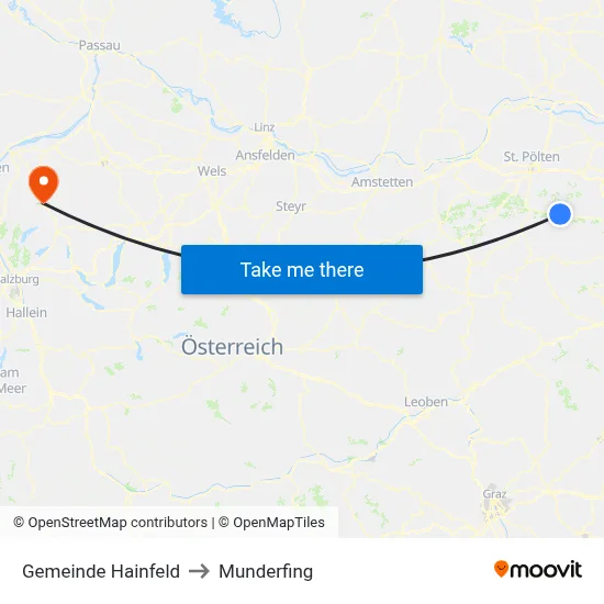 Gemeinde Hainfeld to Munderfing map