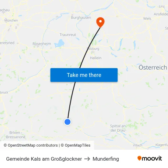 Gemeinde Kals am Großglockner to Munderfing map