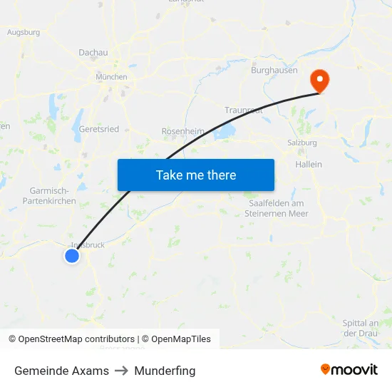 Gemeinde Axams to Munderfing map