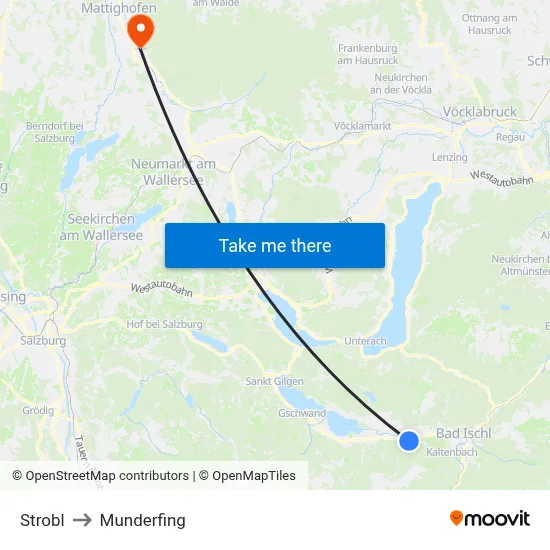 Strobl to Munderfing map