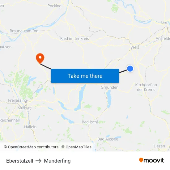 Eberstalzell to Munderfing map