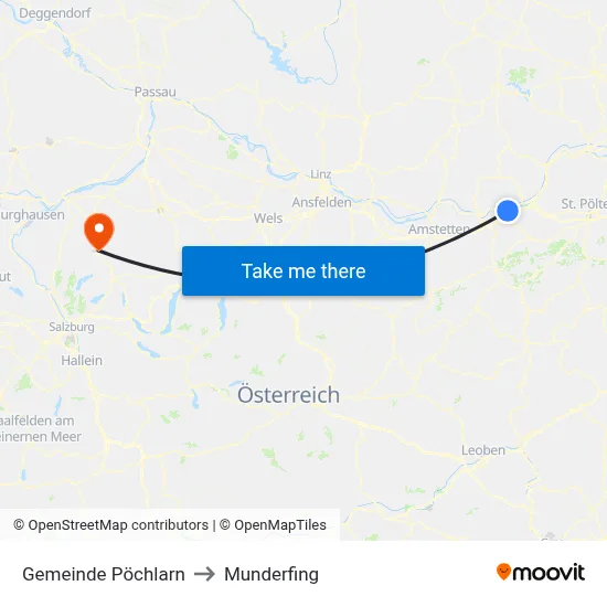 Gemeinde Pöchlarn to Munderfing map