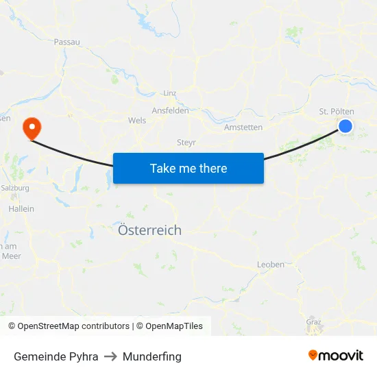Gemeinde Pyhra to Munderfing map