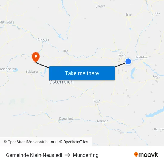 Gemeinde Klein-Neusiedl to Munderfing map