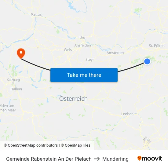 Gemeinde Rabenstein An Der Pielach to Munderfing map
