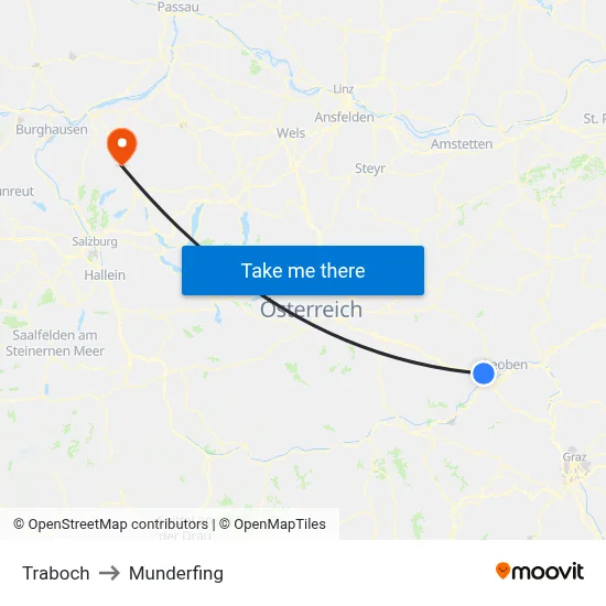 Traboch to Munderfing map