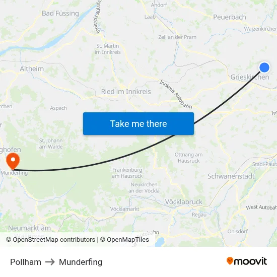 Pollham to Munderfing map