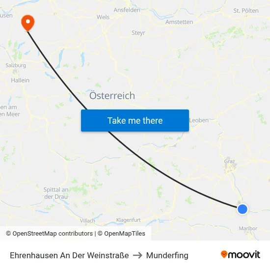 Ehrenhausen An Der Weinstraße to Munderfing map