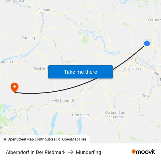Alberndorf In Der Riedmark to Munderfing map