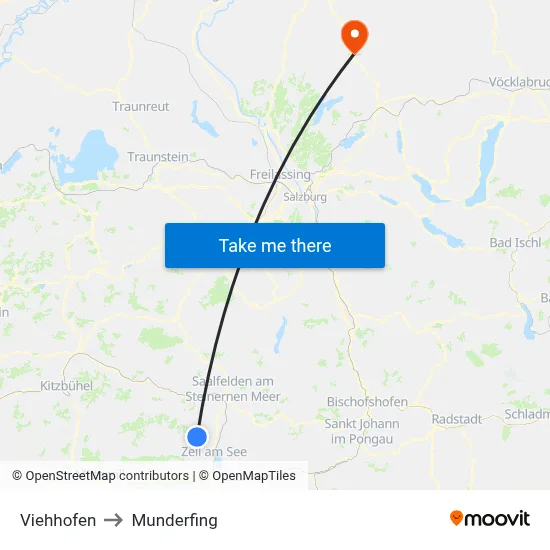 Viehhofen to Munderfing map