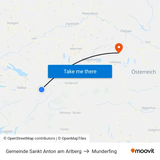 Gemeinde Sankt Anton am Arlberg to Munderfing map