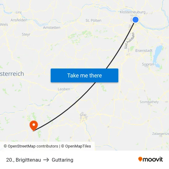 20., Brigittenau to Guttaring map
