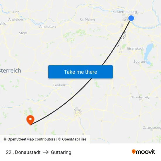 22., Donaustadt to Guttaring map